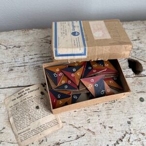 Vintage Contack Game Cokesbury Triangular Number Matching Game Original Box